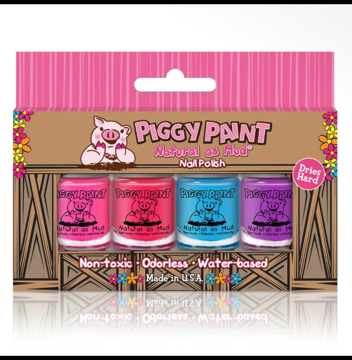 Piggy Paint Non-Toxic Nail Polish Gift Set for Kids – 4 Colors