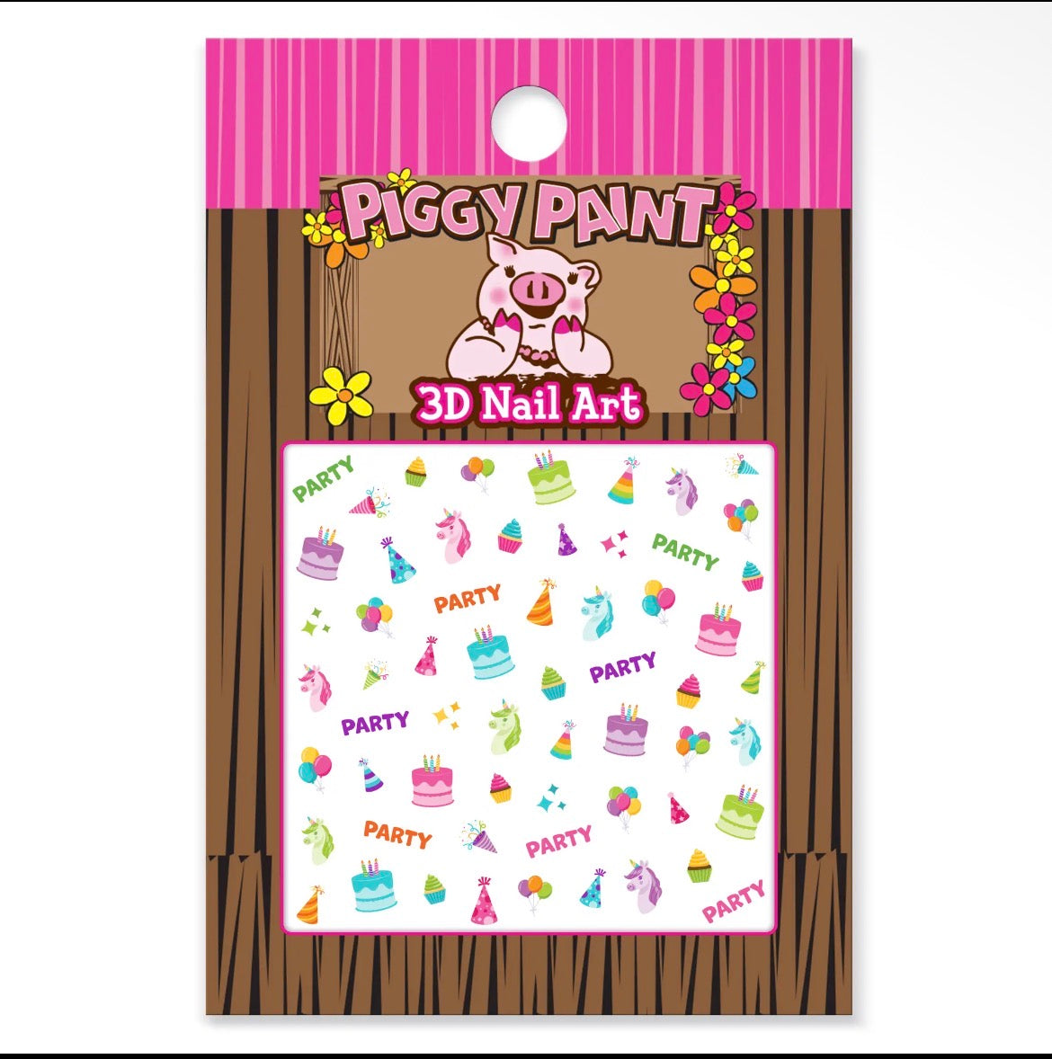 Piggy Paint 3D Nail Art Stickers for Kids – Party Time
