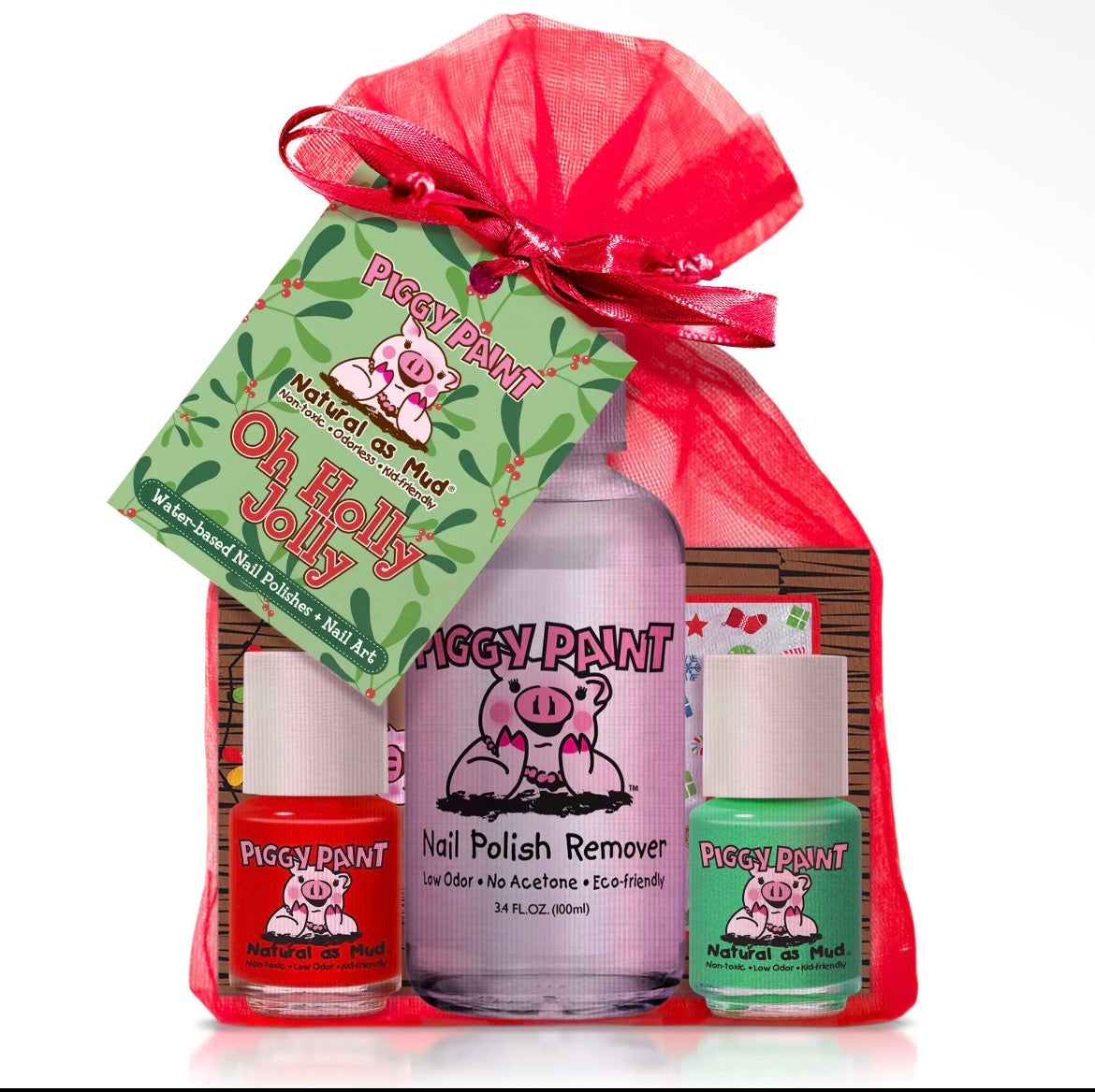 Piggy Paint Oh Holly Jolly Nail Polish Gift Set for Kids