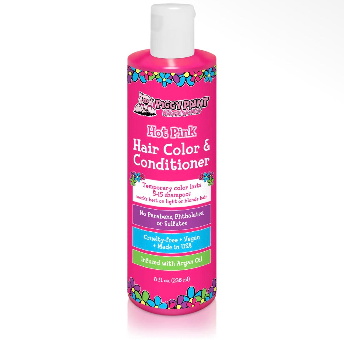 Piggy Paint Hot Pink Hair Color & Conditioner for Kids – 8 fl oz