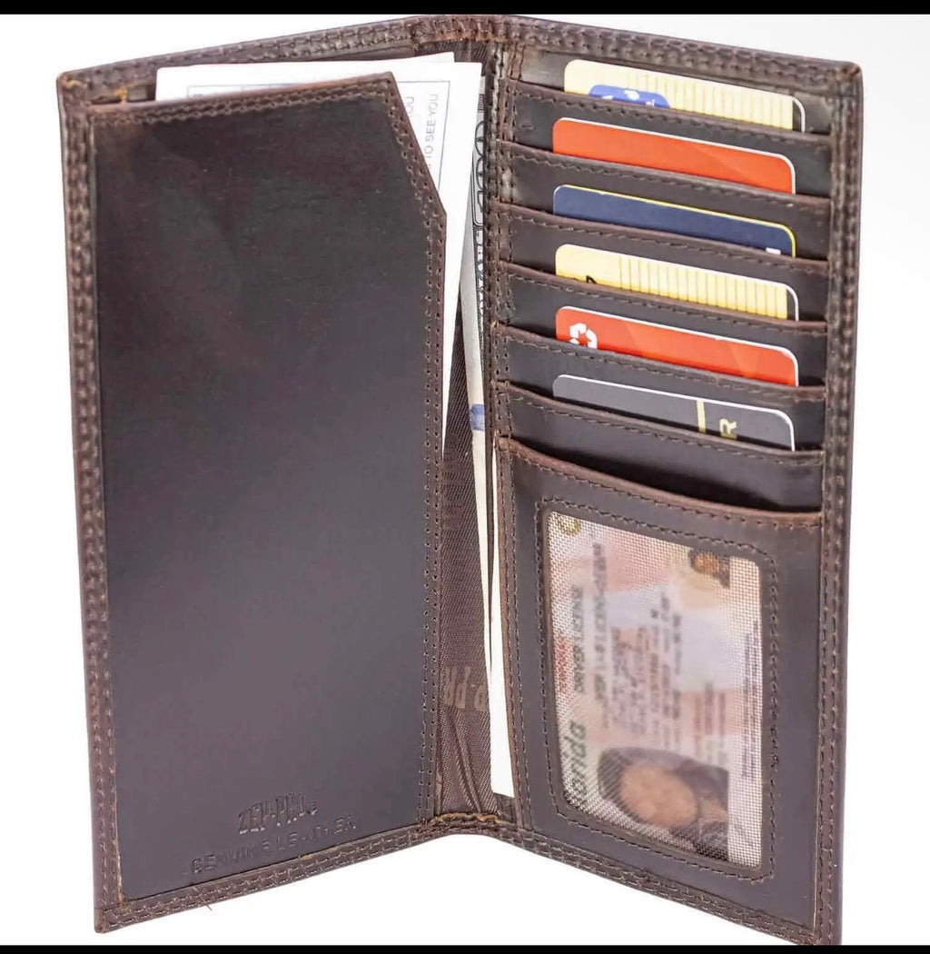 Zep-Pro Buck Leather Roper Wallet for Men – Crazyhorse Brown