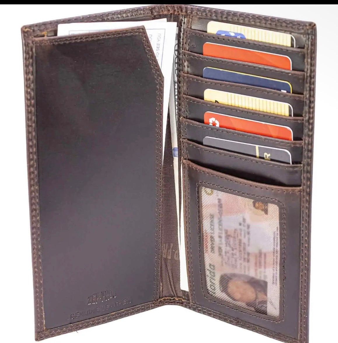 Zep-Pro Cross Leather Roper Wallet for Men – Brown