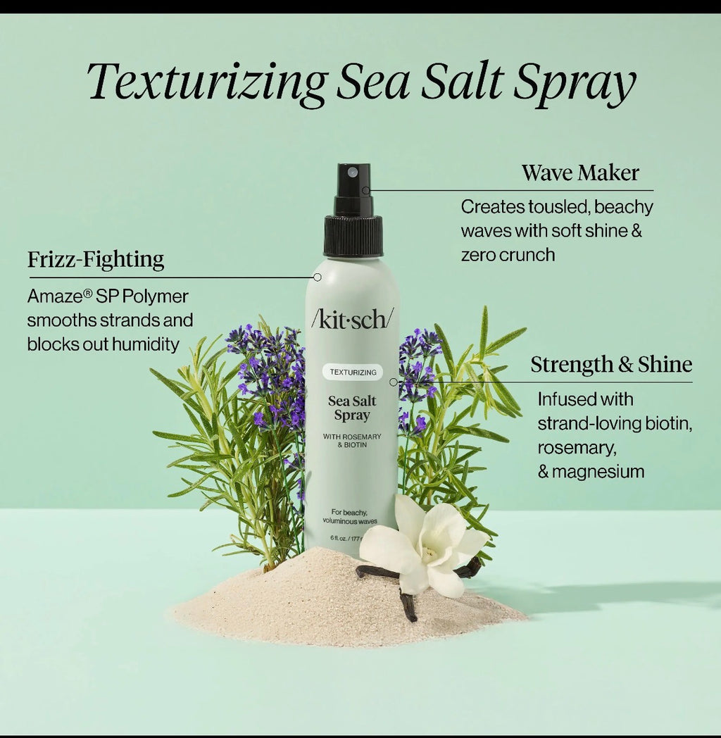 Kitsch Texturizing Sea Salt Spray with Rosemary & Biotin – 6 fl oz / 177 mL
